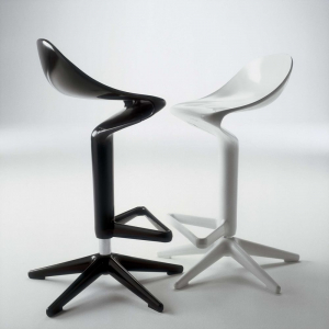 Výprodej Kartell designové barové židle Spoon Stool (černá)