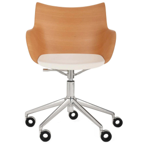 Kartell designové kancelářské židle Q/Wood Office Armchair