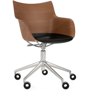 Kartell designové kancelářské židle Q/Wood Office Armchair
