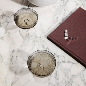 Ferm Living designové sklenice na šampaňské Ripple Champagne Set