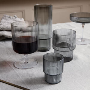 Ferm Living designové sklenice na vodu Ripple Small Glasses Set