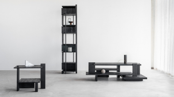 Ethnicraft designové odkládací stolky Teak Abstract Black Side Table
