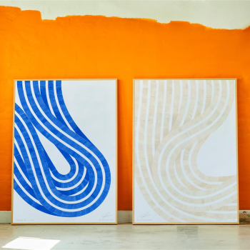 Paper Collective designové moderní obrazy Entropy Sand 01 (50 x 70 cm)