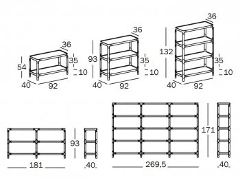 Magis designové regály Steelwood Shelf System (1 element)