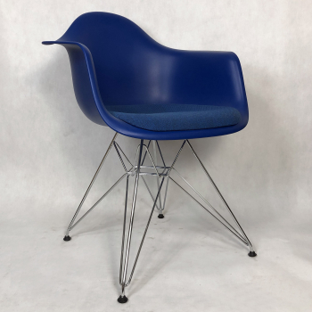 Výprodej Vitra designové židle DAR (modrá s čalouněným sedákem/ chrom)