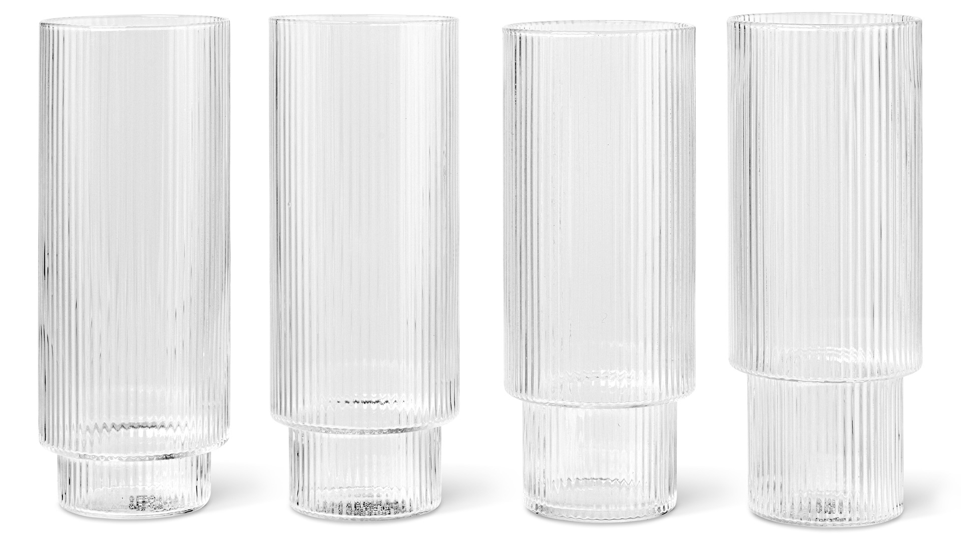 Ferm Living designové sklenice na vodu Ripple Long Drink Glasses Set
