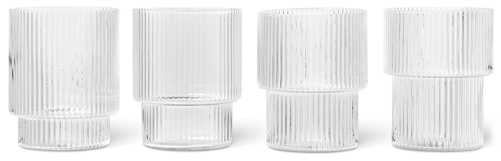 Ferm Living designové sklenice na vodu Ripple Small Glasses Set