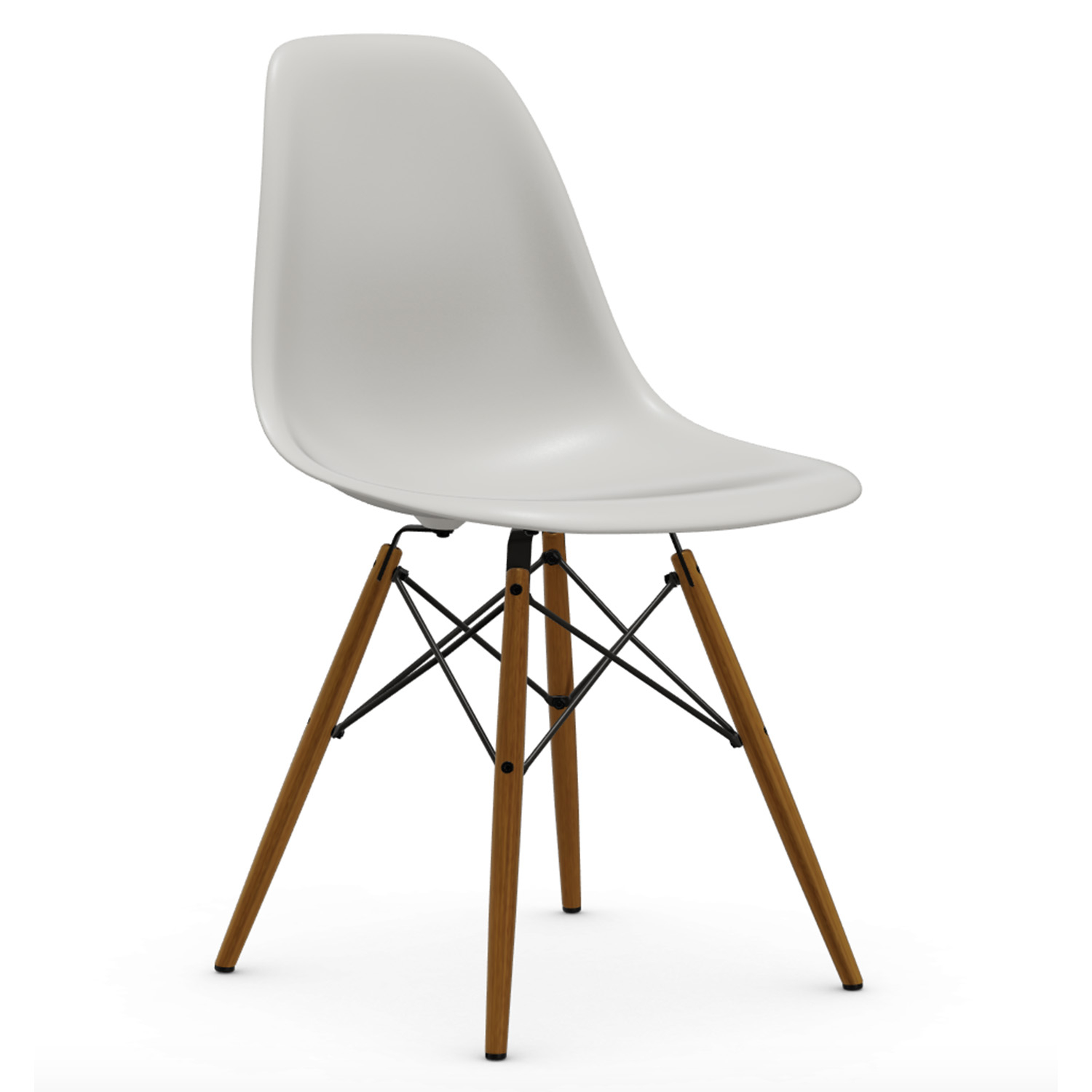 Výprodej Vitra designové židle DSW-skořepina bílá, podnož jasan přírodní