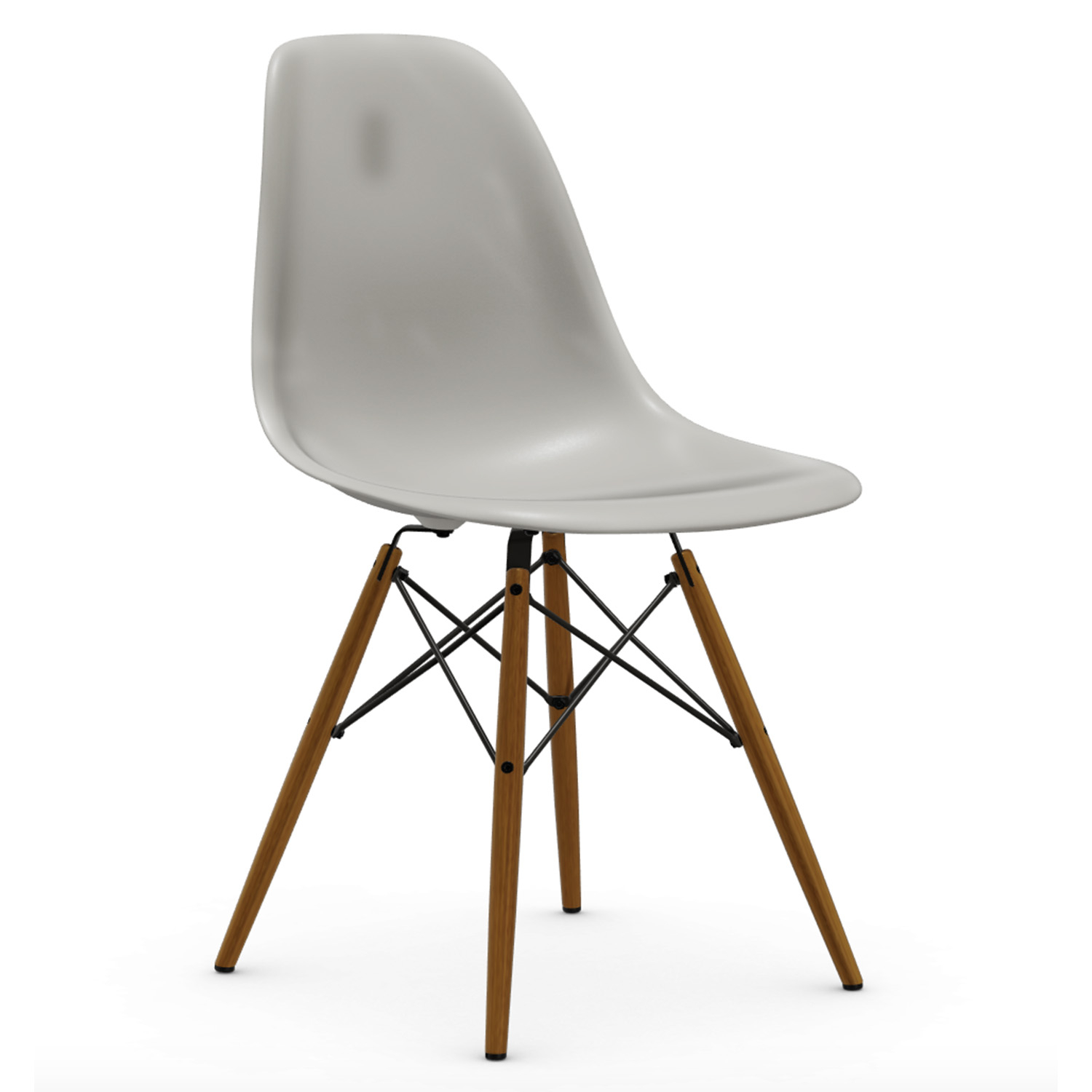 Výprodej Vitra designové židle DSW-skořepina krémová, podnož jasan přírodní
