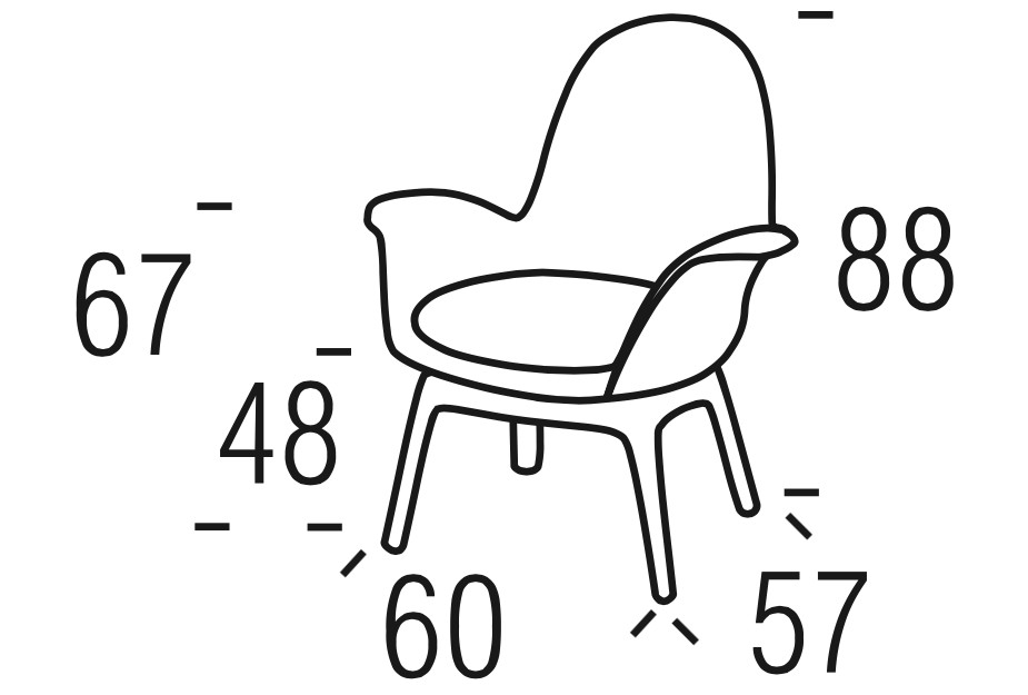 Beltá / Frajumar designová křesla Even výska sedáku 48cm