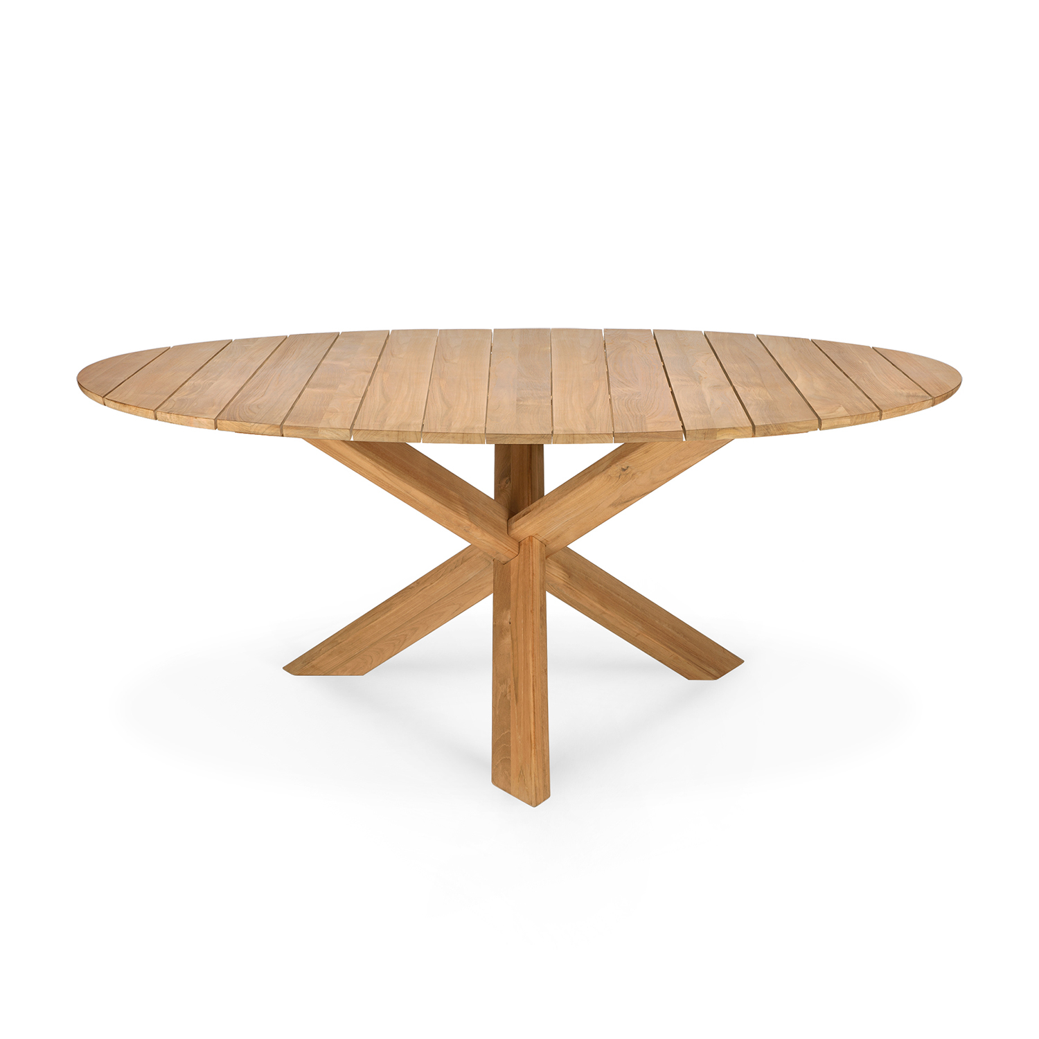 Ethnicraft designové zahradní stoly Teak Circle Outdoor Dining Table (136 cm)