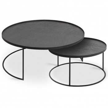 Designové odkládací stolky ETHNICRAFT Round Tray Coffee Table Set
